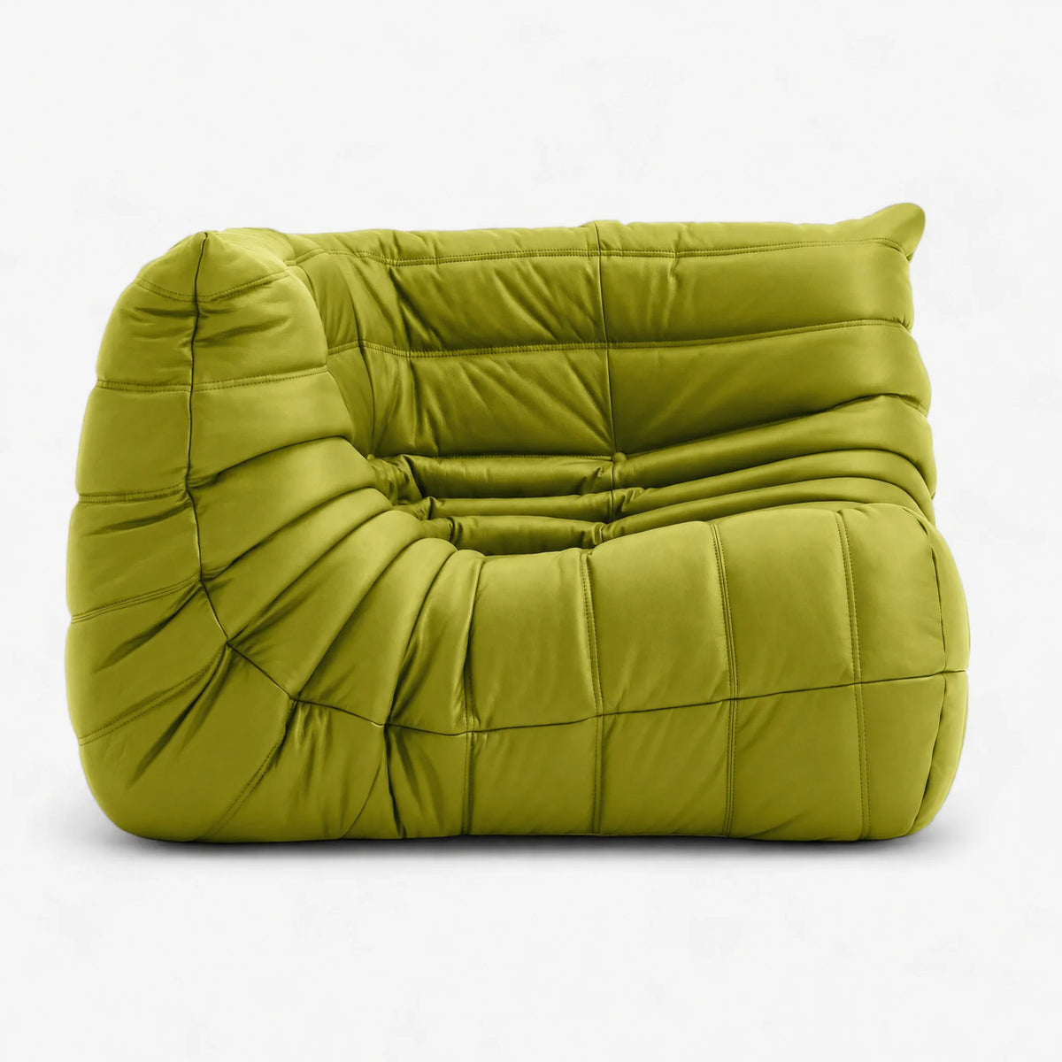 Pogo 73 Corner Seat in Chartreuse Green Aniline Leather