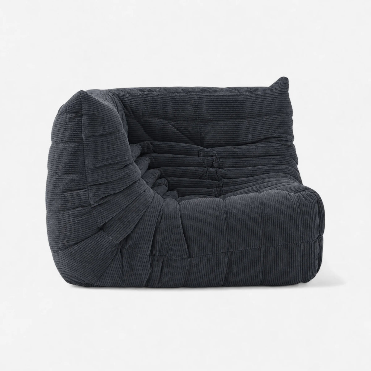 Pogo 73 Corner Seat in Charcoal Gray Corduroy