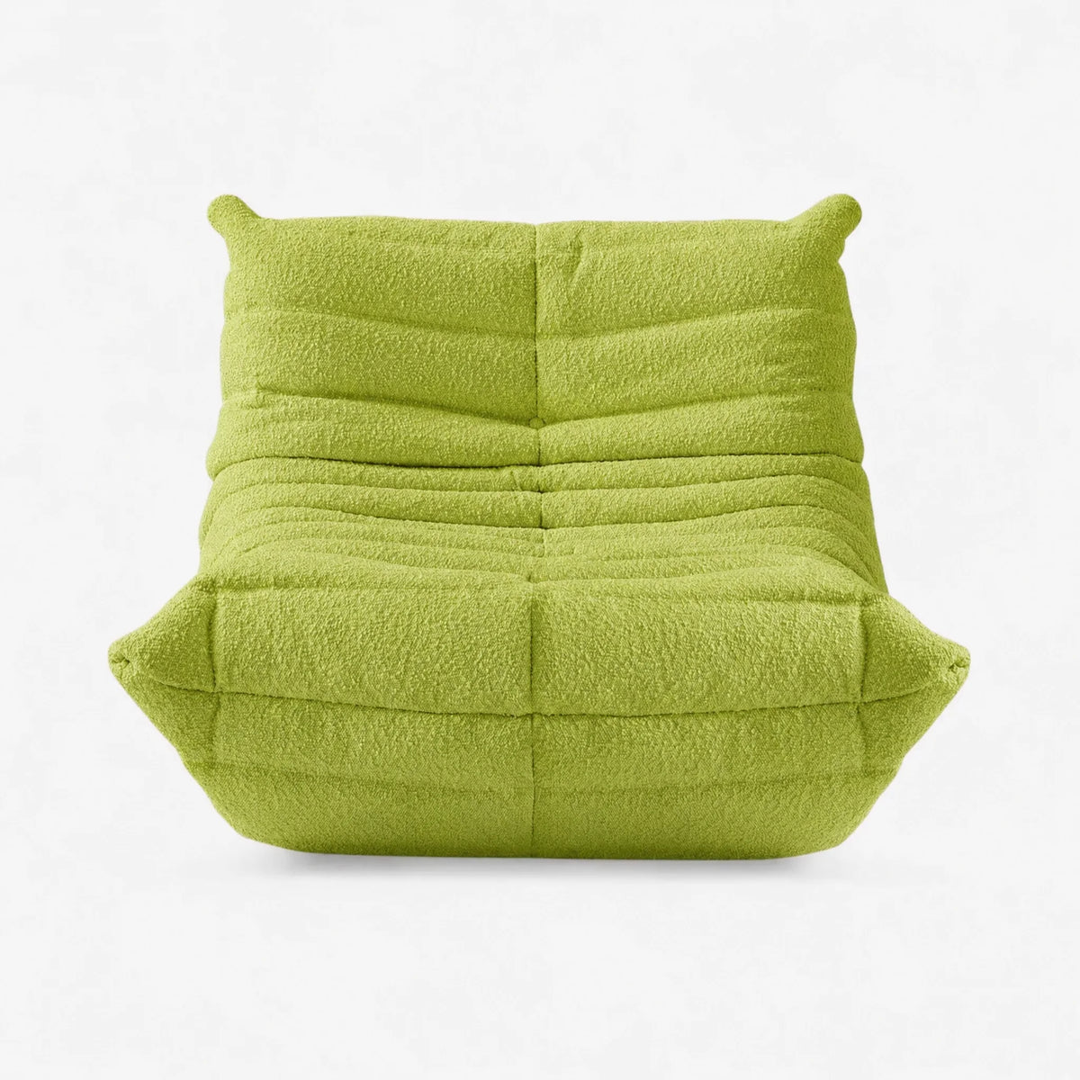 Pogo 73 Fireside Chair in Chartreuse Green Bouclé