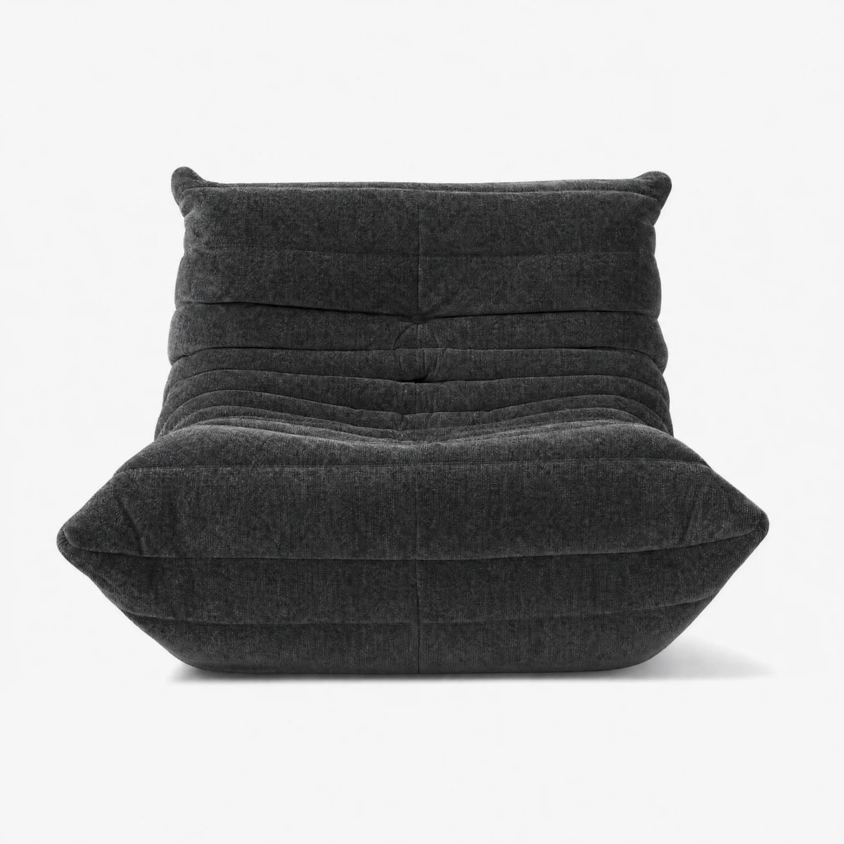 Pogo 73 Fireside Chair in Charcoal Gray Chenille Helios