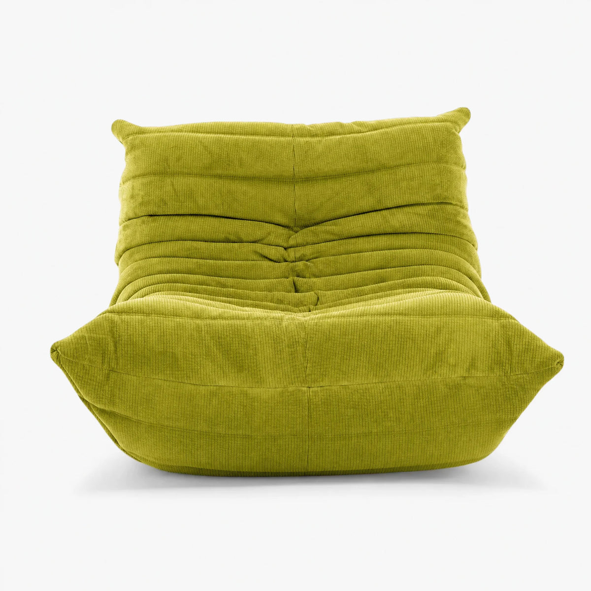 Pogo 73 Fireside Chair in Chartreuse Green Corduroy