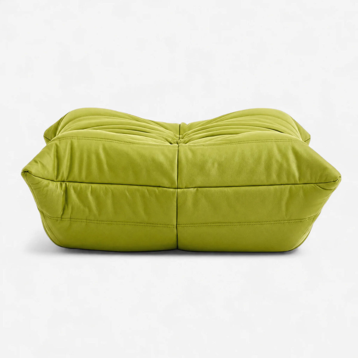 Pogo 73 Ottoman in Chartreuse Green Aniline Leather