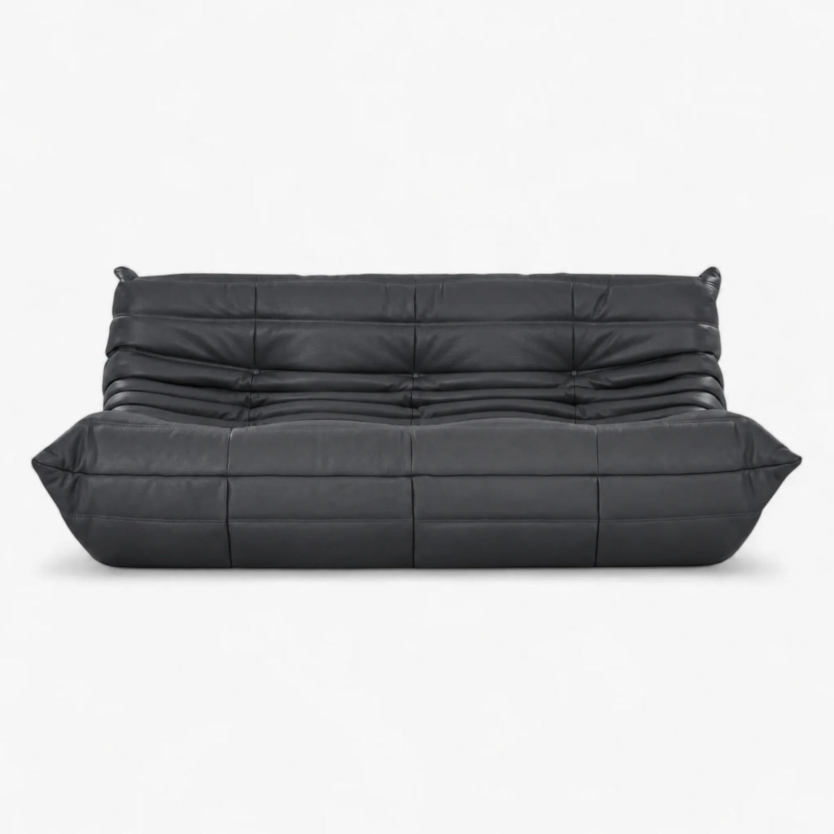 Pogo 73 Sofa in Charcoal Gray Aniline Leather