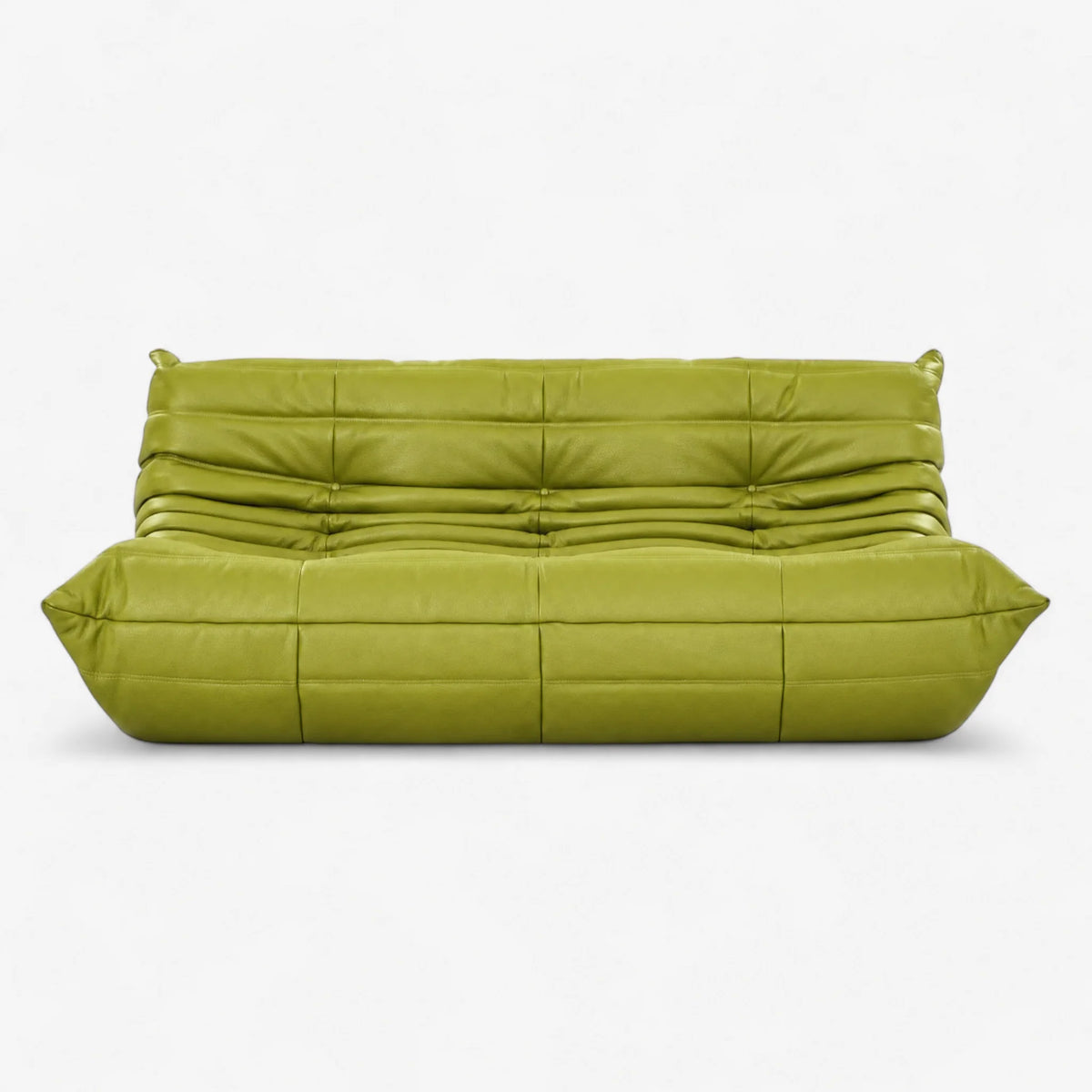 Pogo 73 Sofa in Chartreuse Green Aniline Leather