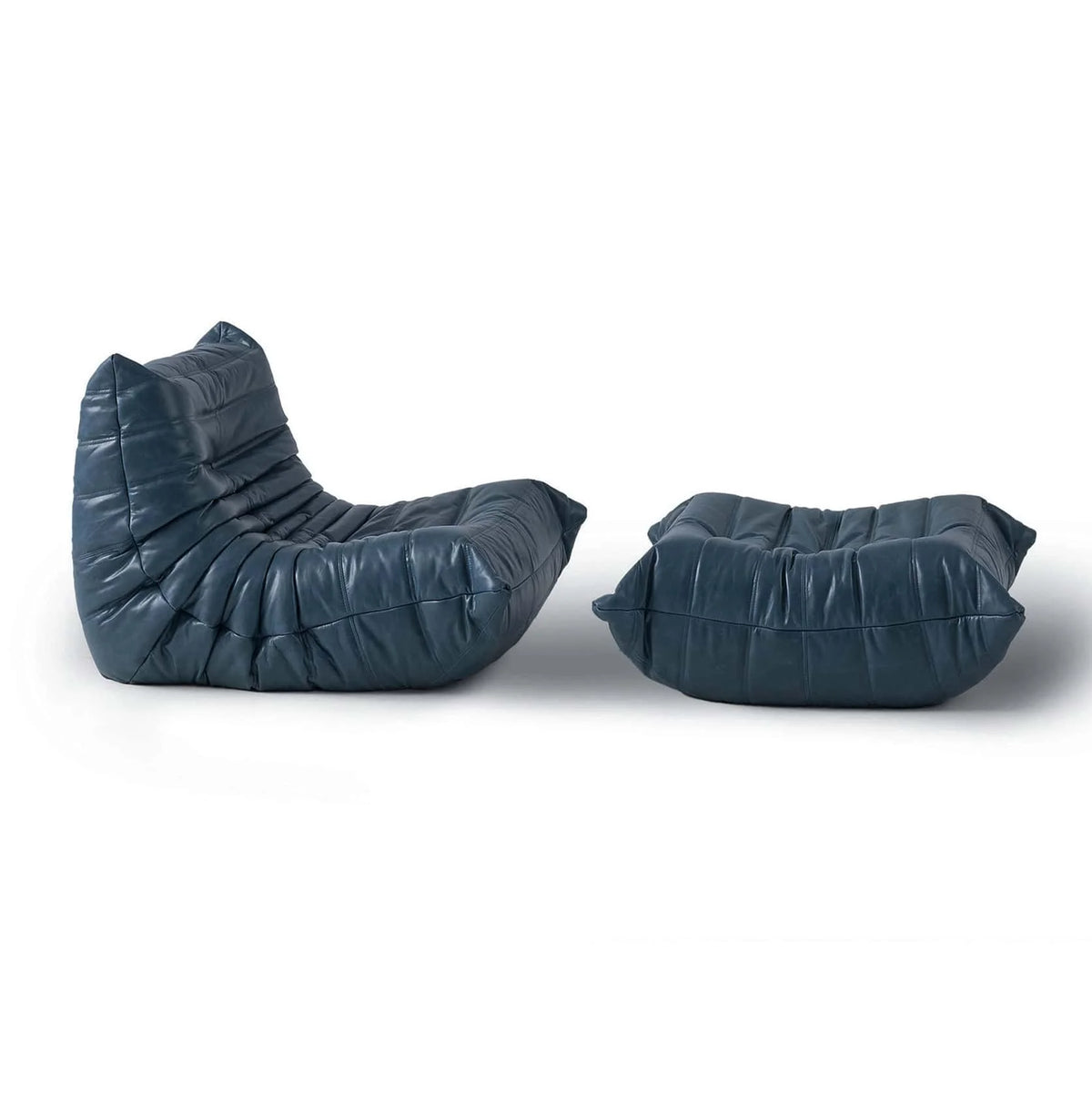 Pogo 73 leather Lounge Set in Granite Waxy leather