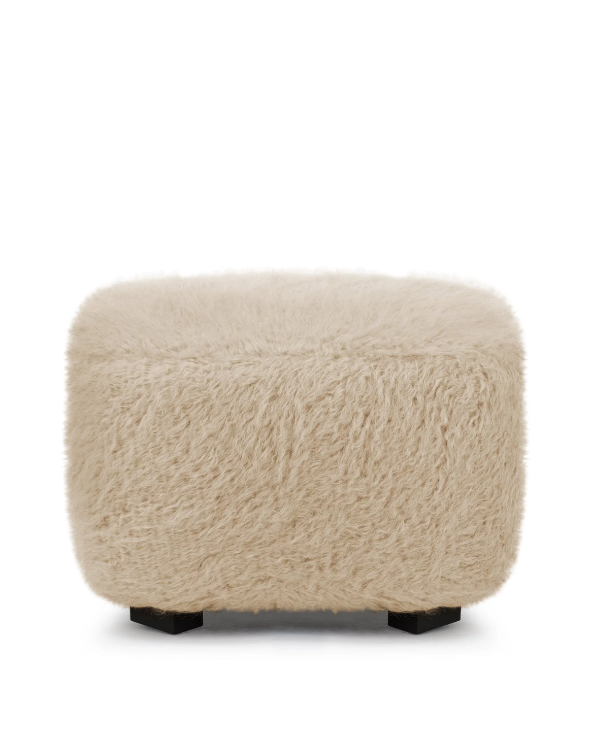 Repose 36™ ottoman | textured footrest - almond long hair sherpa - stools & ottomans 36 | madorne