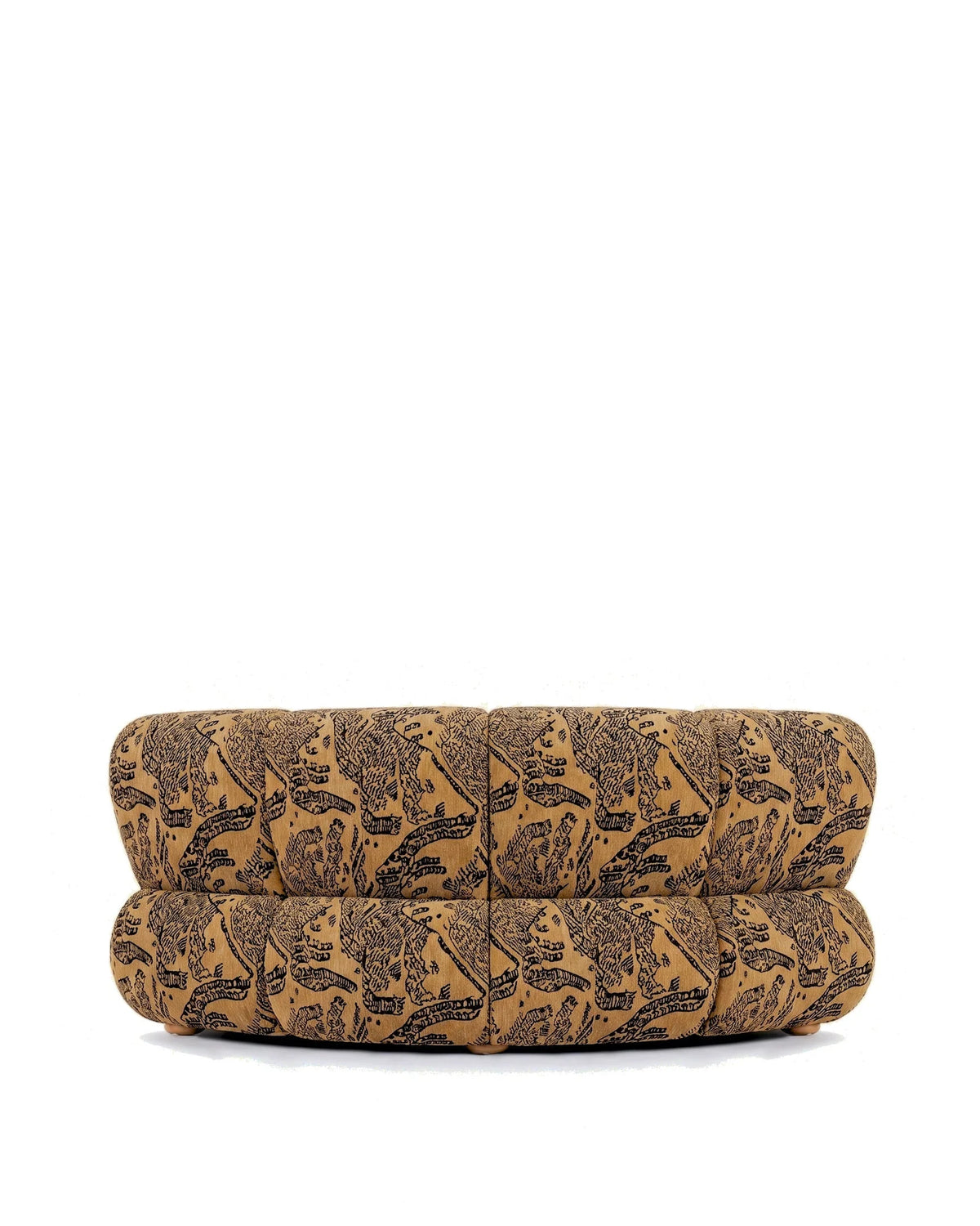 Rivage™ curved module | walnut side panels - modules rivage | modular sofa element | madorne
