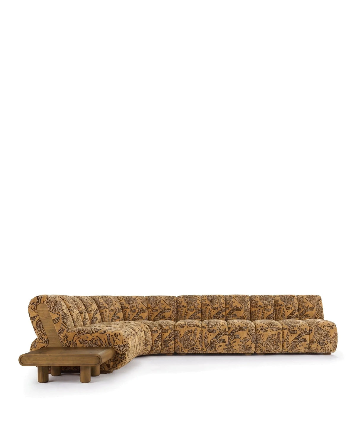Rivage™ large left-corner sectional | walnut detail - left corner / tiger mountain chenille - sectionals rivage | sofa
