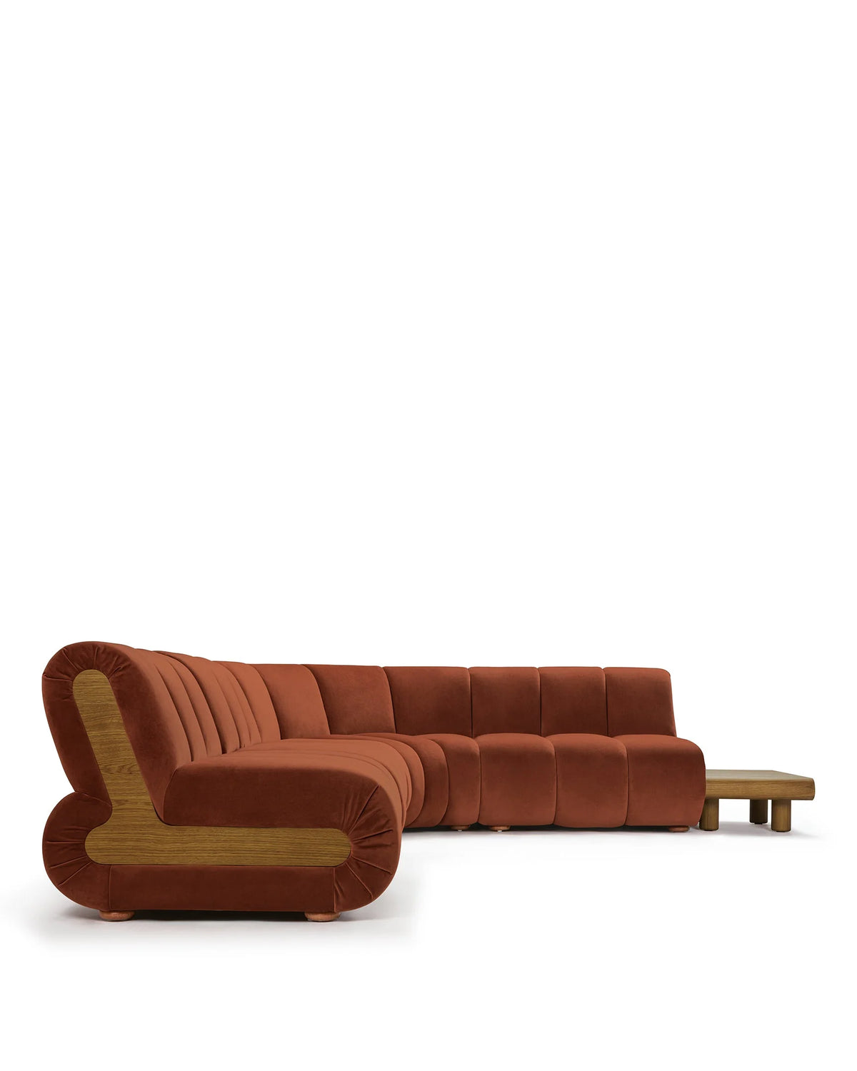 Rivage™ large right-corner sectional | walnut detail - sectionals rivage | sofa | madorne