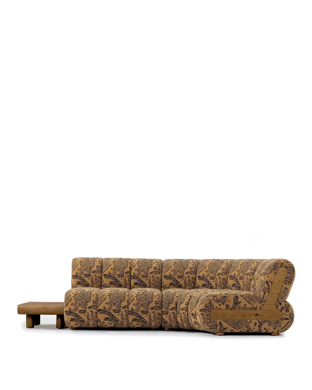 Rivage™ right-corner sectional | walnut detail - right corner / tiger mountain chenille - sectionals rivage | sofa