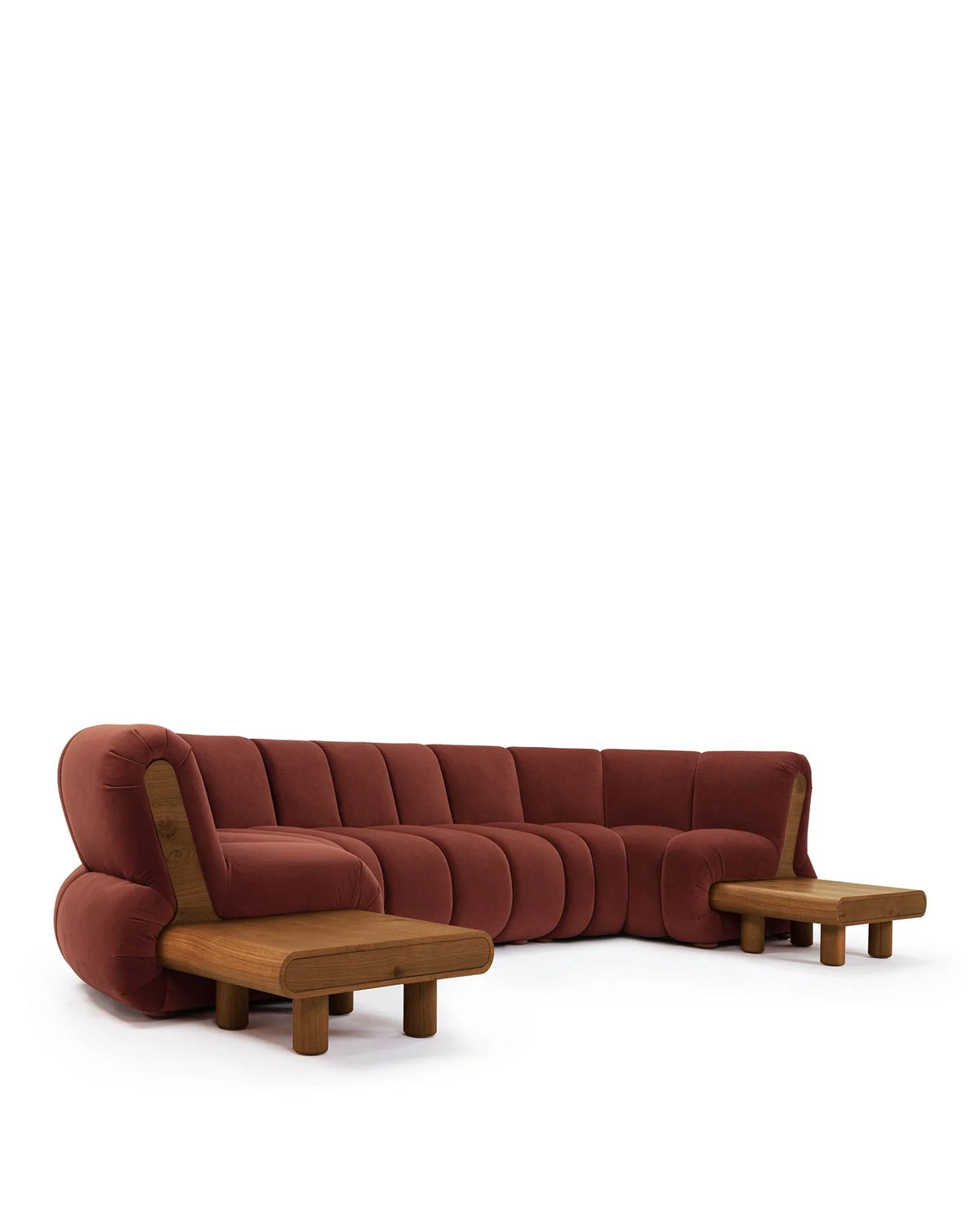 Rivage™ six-seater sectional | walnut detail - 4+ seaters rivage | sofa | madorne