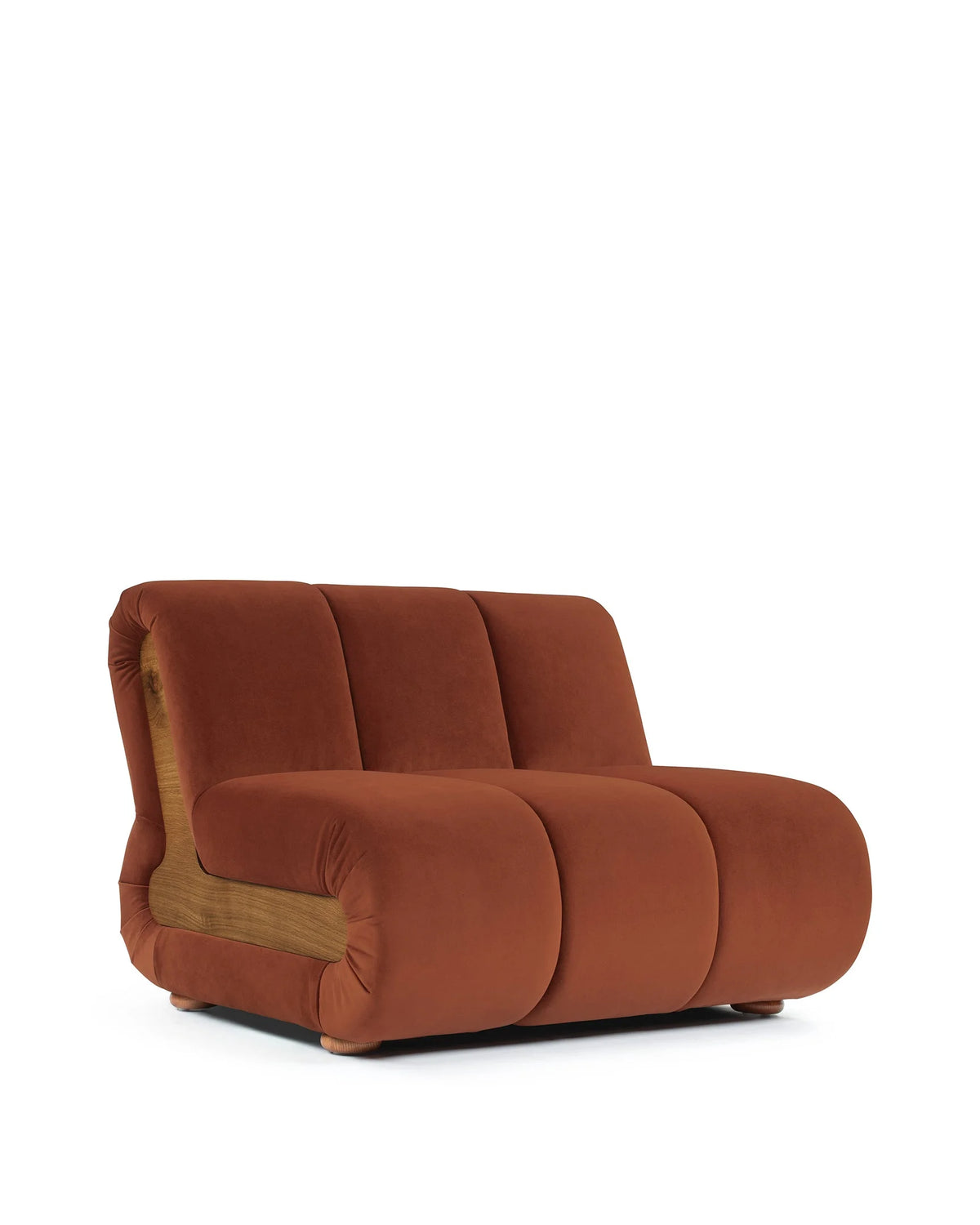Rivage™ straight module | walnut side panels - modules rivage | modular sofa element | madorne
