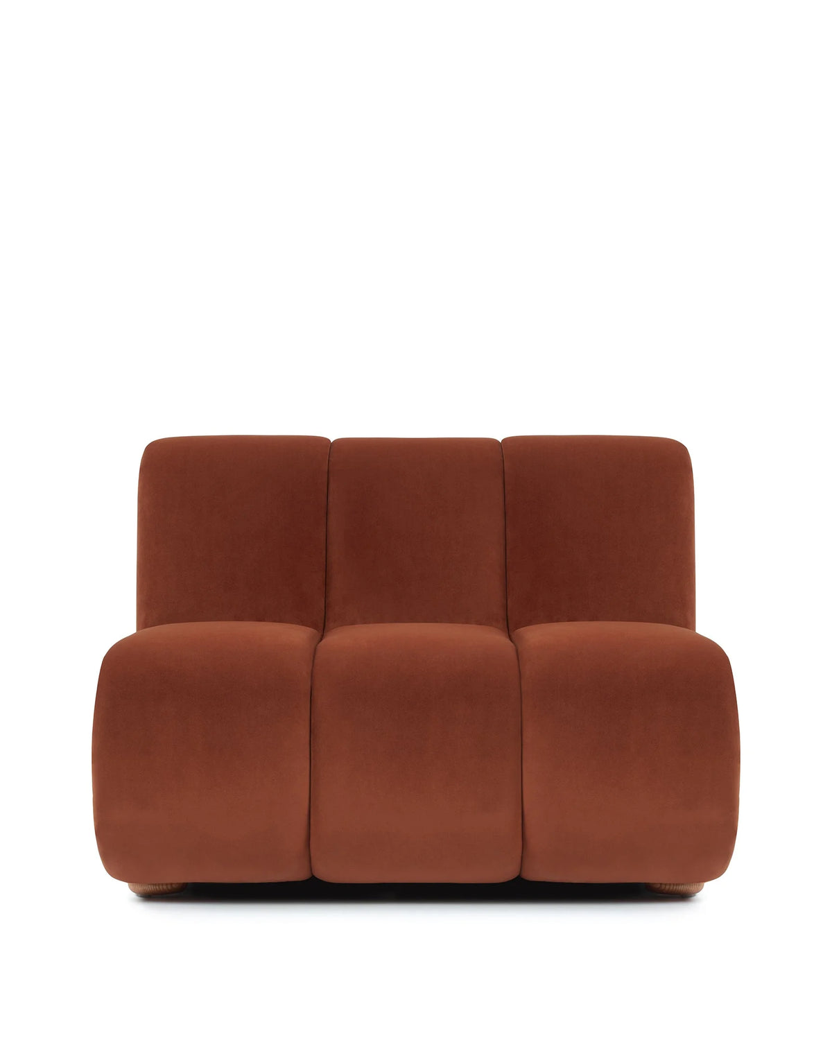 Rivage™ straight module | walnut side panels - russet plush velvet - modules rivage | modular sofa element | madorne
