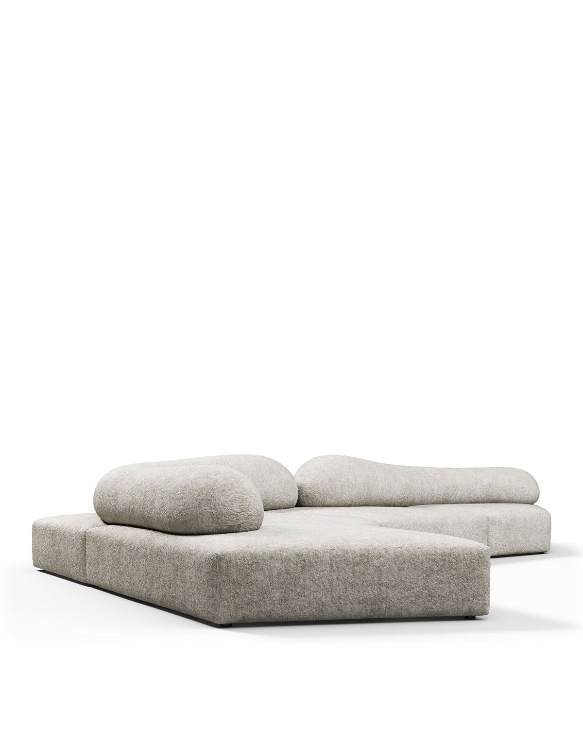 Rockscape 04™ left-corner sofa | dove chenille - left corner sectional / textured - sectionals 04 | madorne