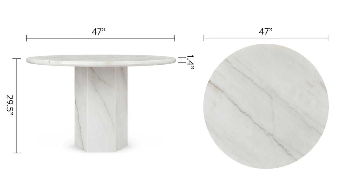 Sagan 47™ round dining table | sculptural pedestal - tables epic table-inspired | madorne