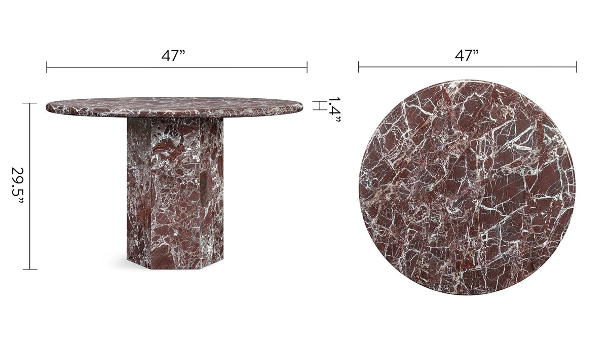 Sagan 47™ round dining table | sculptural pedestal - tables epic table-inspired | madorne