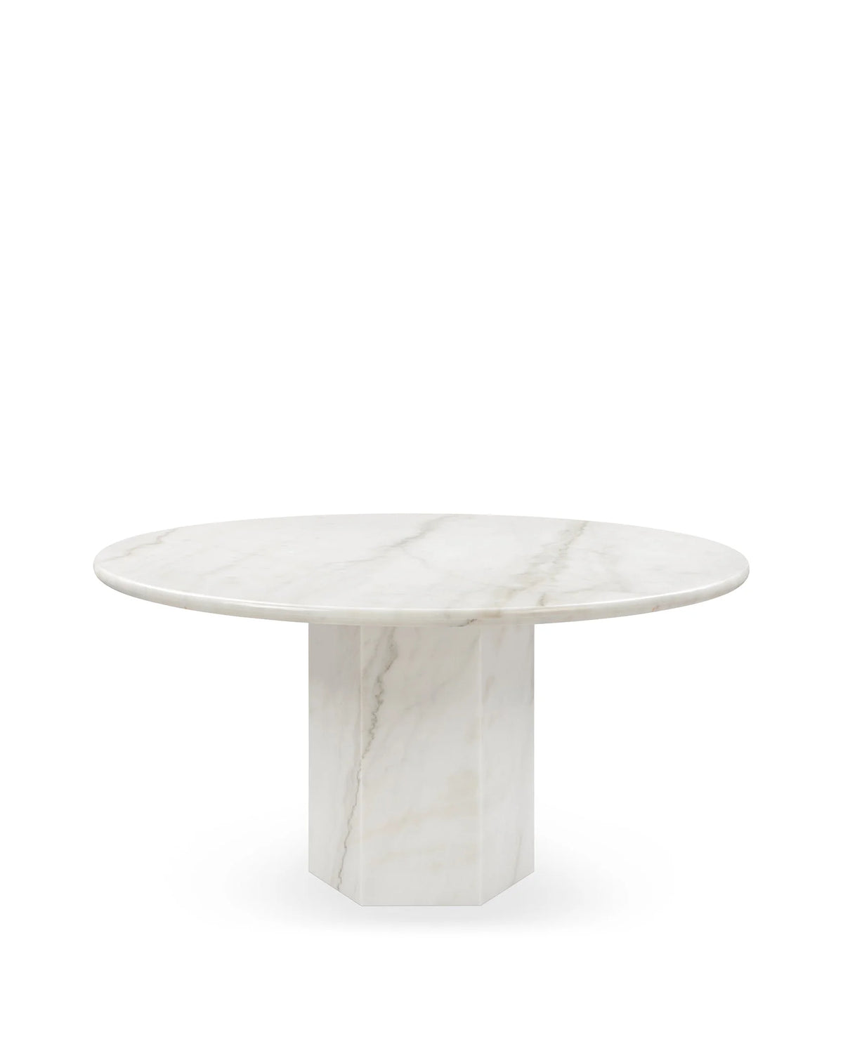 Sagan 55™ round dining table | travertine pedestal - tables epic table-inspired | madorne