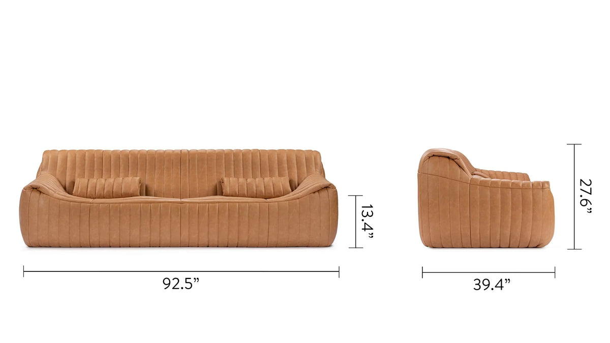 Sander 76™ three seater sofa | tan vegan leather - 3 seaters 76 inspired by sandra three-seater
