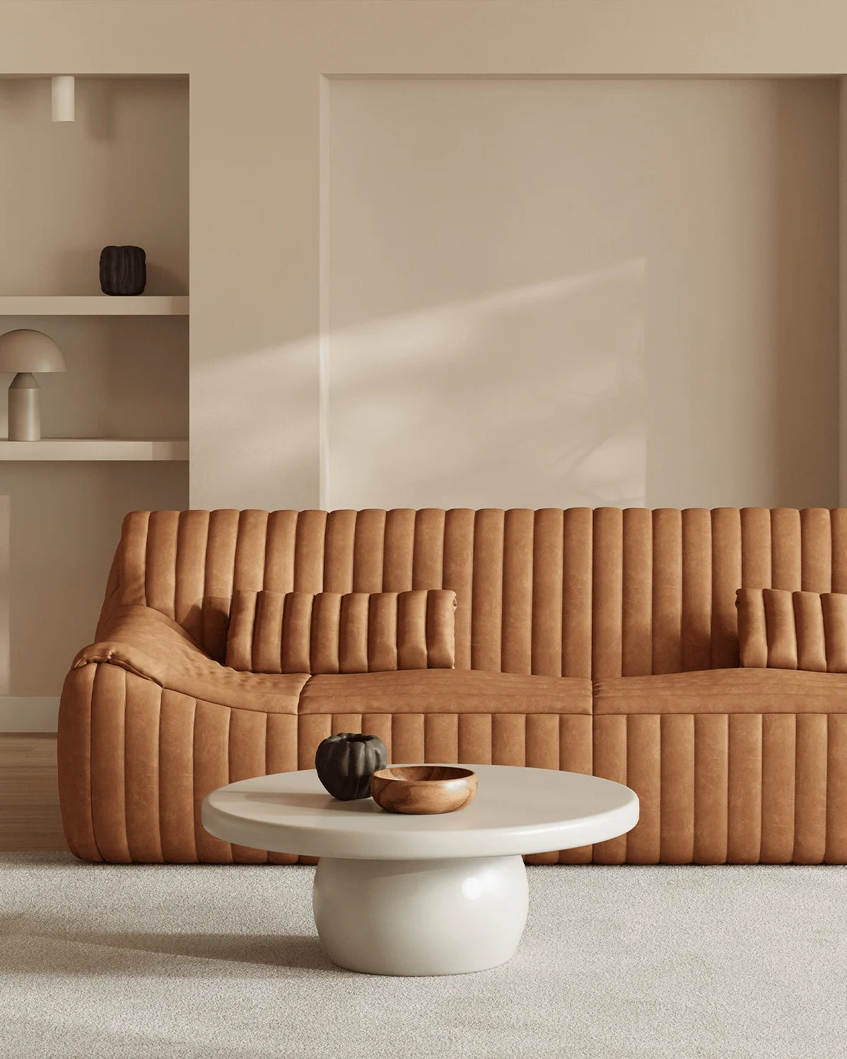 Sander 76™ three seater sofa | tan vegan leather - 3 seaters 76 inspired by sandra three-seater