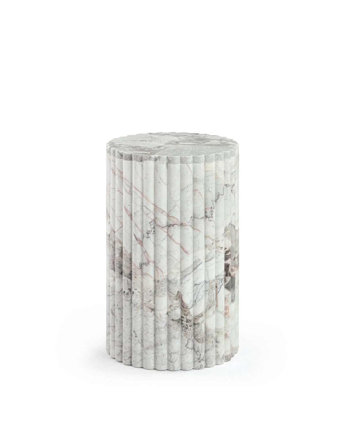 Saturna™ side table | orso grigio marble - tables saturna | modern | madorne