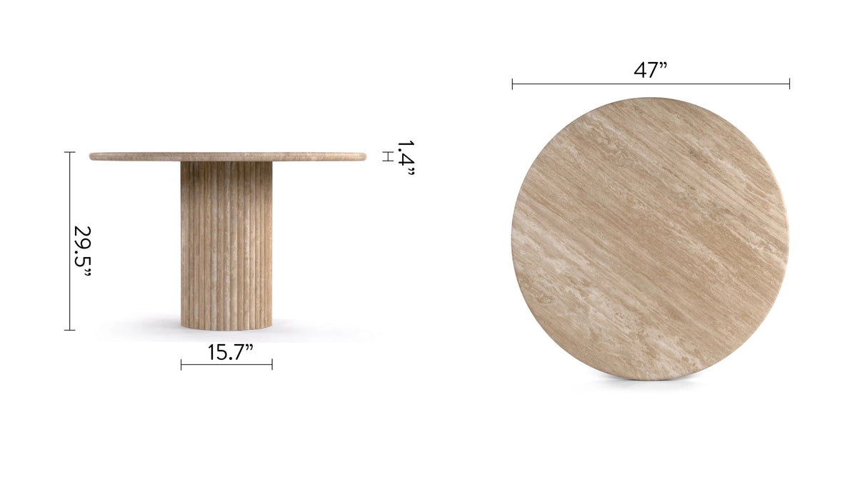 Saturne 47™ round dining table | fluted pedestal - tables 47 | designer | madorne