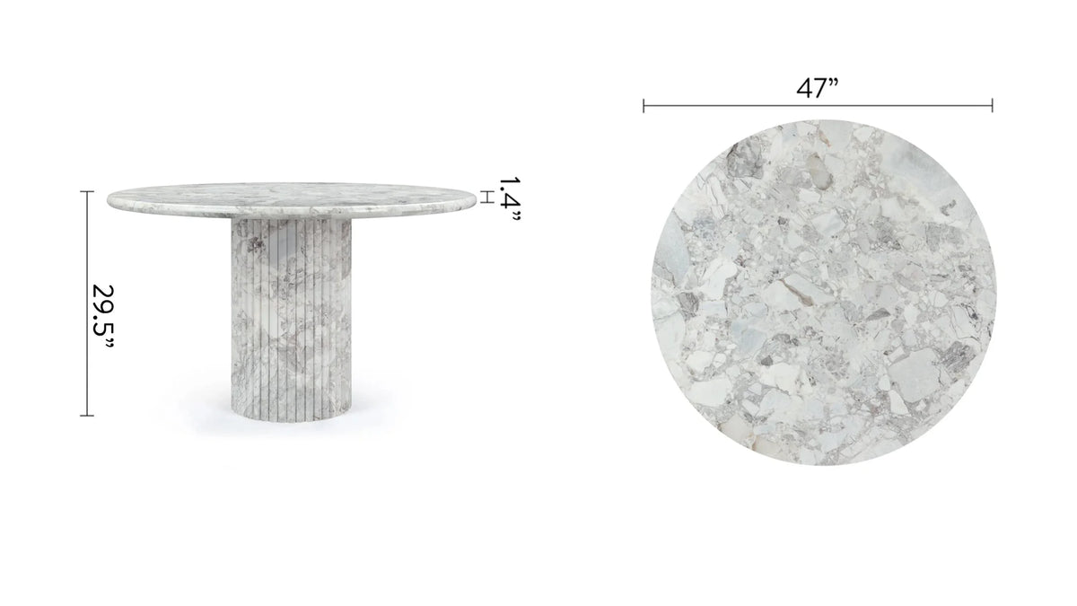 Saturne 47™ round dining table | fluted pedestal - tables 47 | designer | madorne