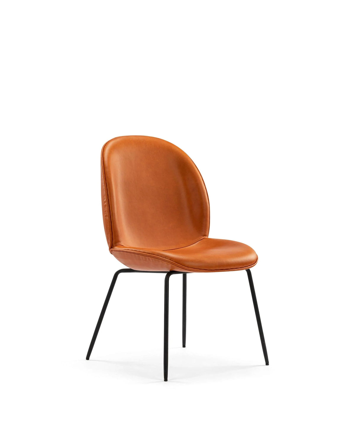 Scarab 13™ dining chair | upholstered shell - caramel premium leather - chairs 13 | designer | madorne