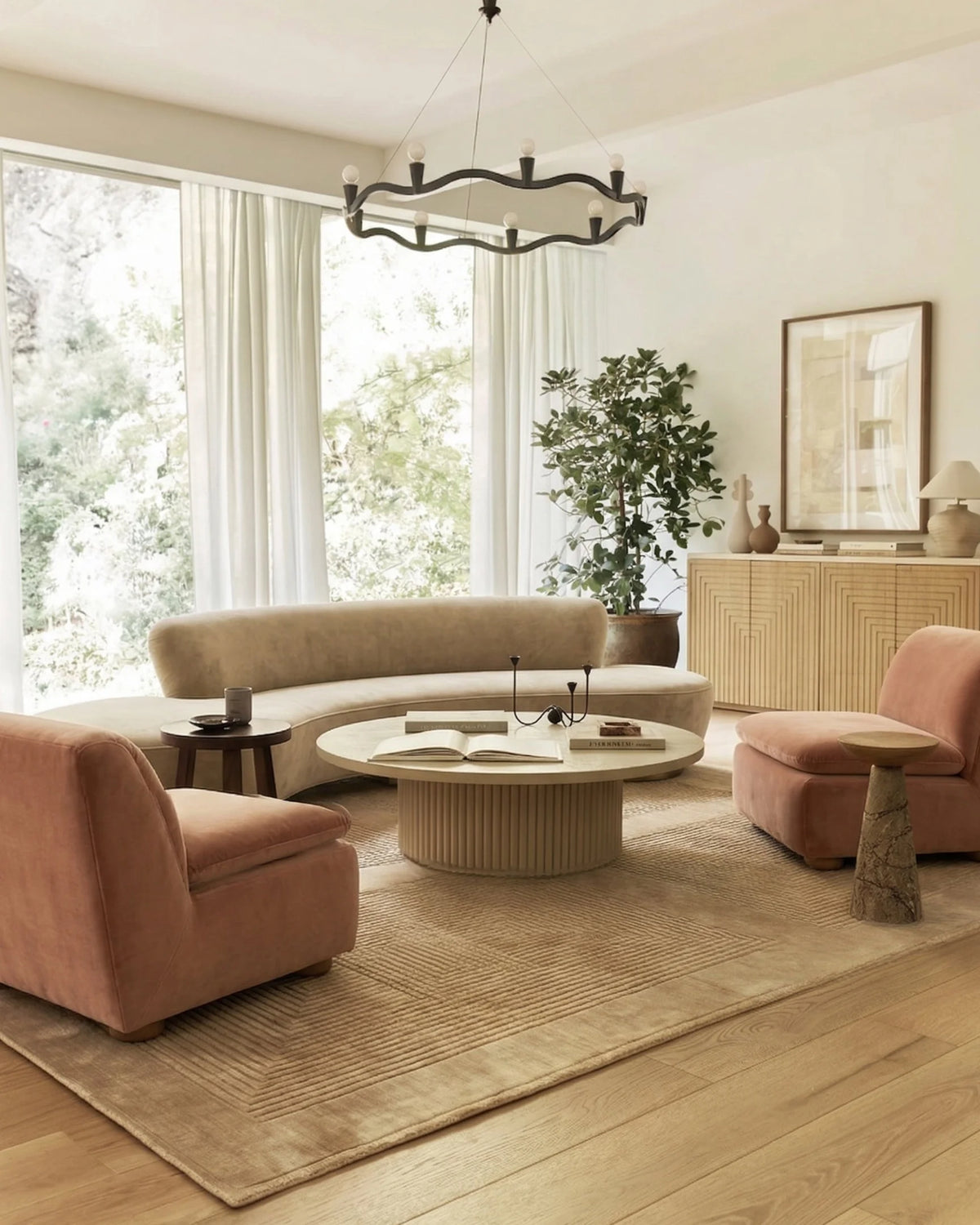 Serein curve™ three-seater sofa | asymmetric form - 3 seaters serpentine sofa-inspired | madorne