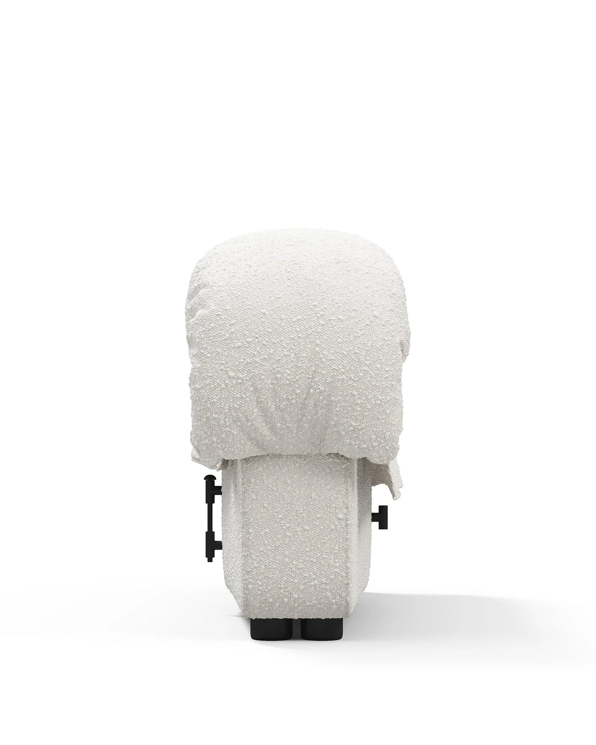Serpent 72™ intermediate stool module | curved sectional - white boucle - modules 72 | modular sofa element...