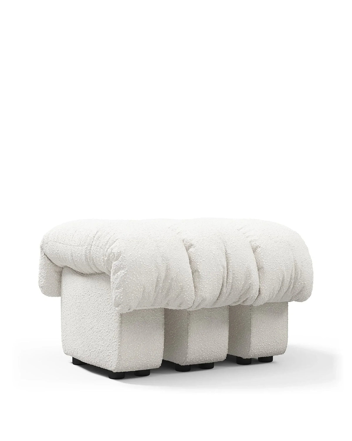 Serpent 72™ ottoman | white boucle - stools & ottomans 72 | modern | madorne