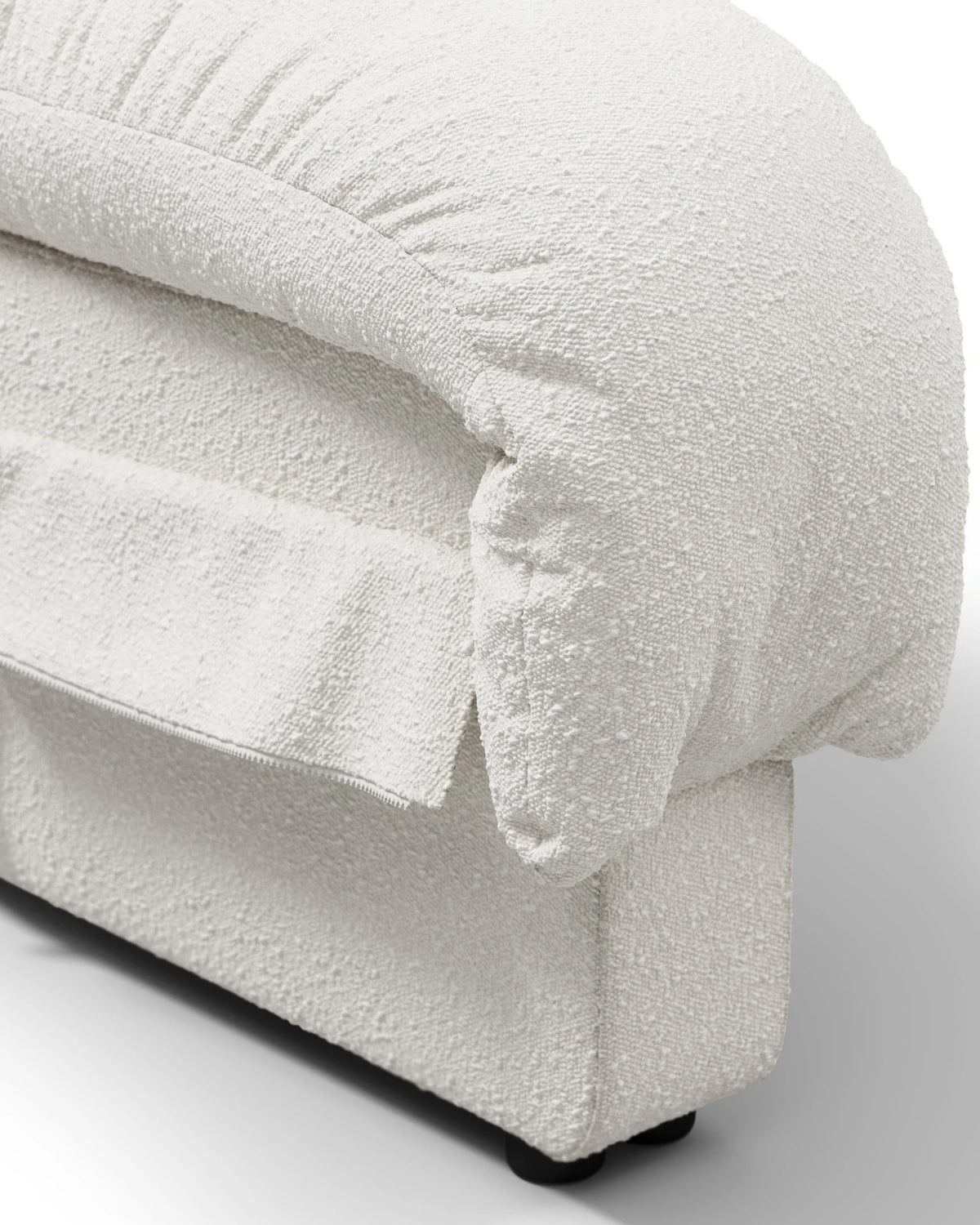 Serpent 72™ right end module armrest | white boucle - modules 72 | designer modular sofa e...