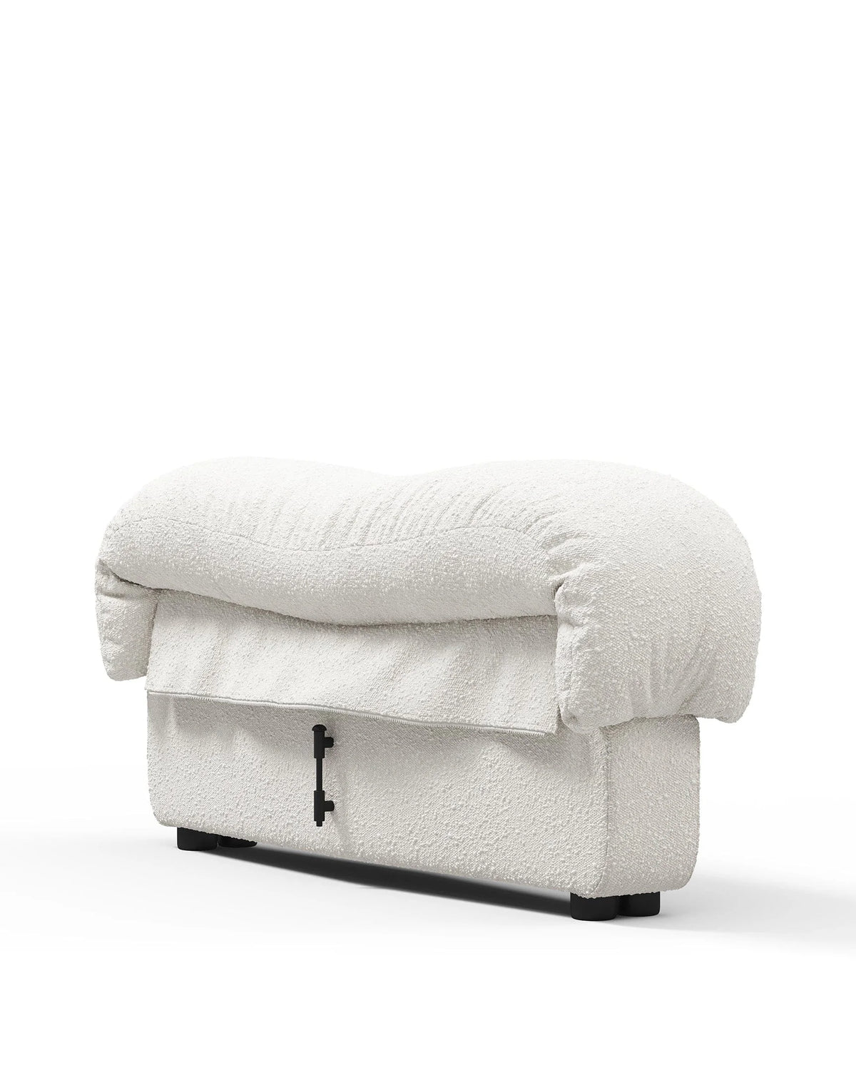 Serpent 72™ right end stool module | white boucle - modules 72 | designer modular sofa elem...