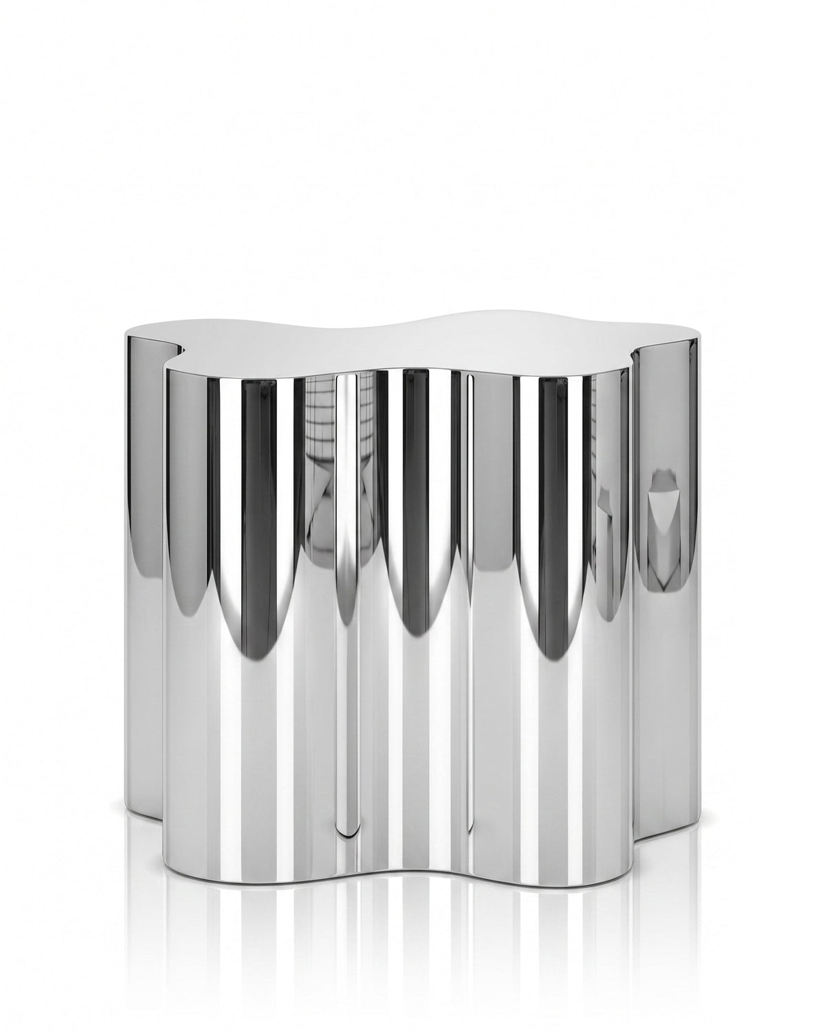 Skya™ Sculptural Table | Mirror Chrome