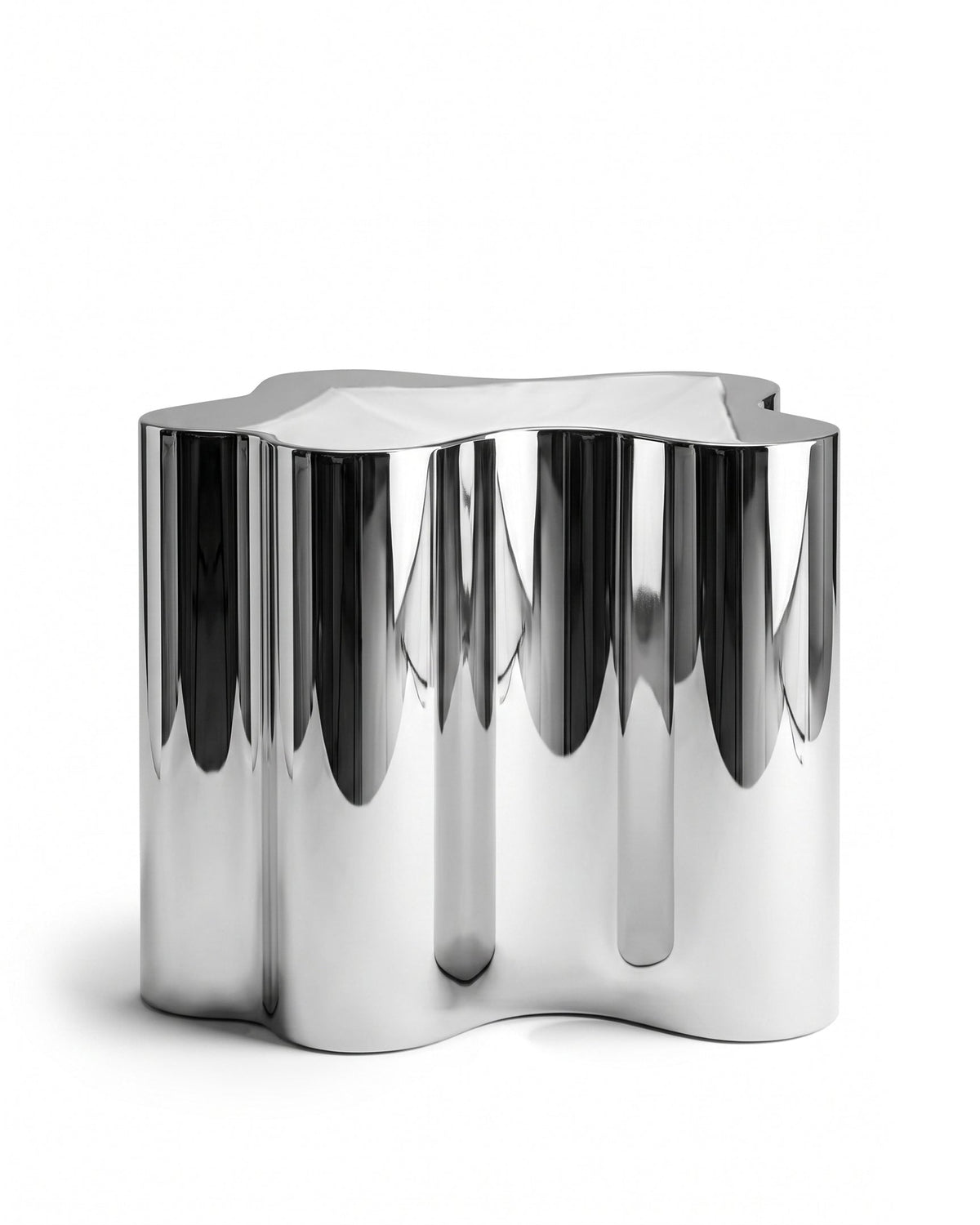 Skya™ Sculptural Table | Mirror Chrome