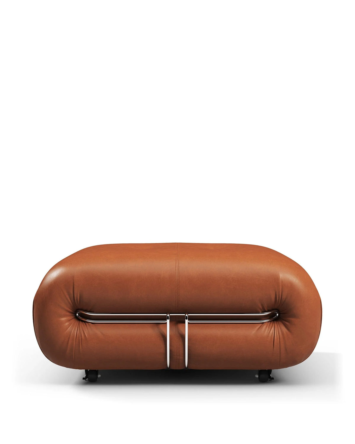 Soria 69™ ottoman | sculptural upholstery - tan premium leather - stools & ottomans 69 | designer | madorne