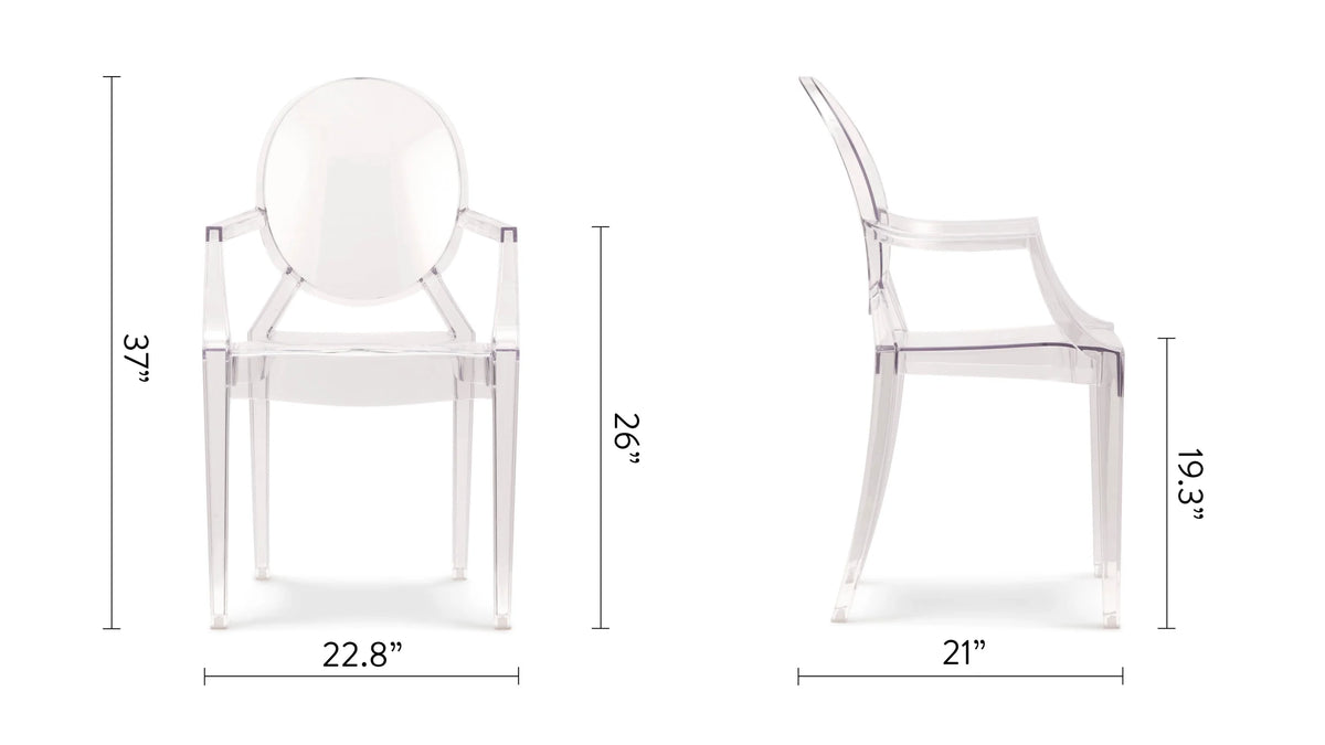 Spectra 02™ armchair | clear polycarbonate - dining chairs 02 | modern chair | madorne