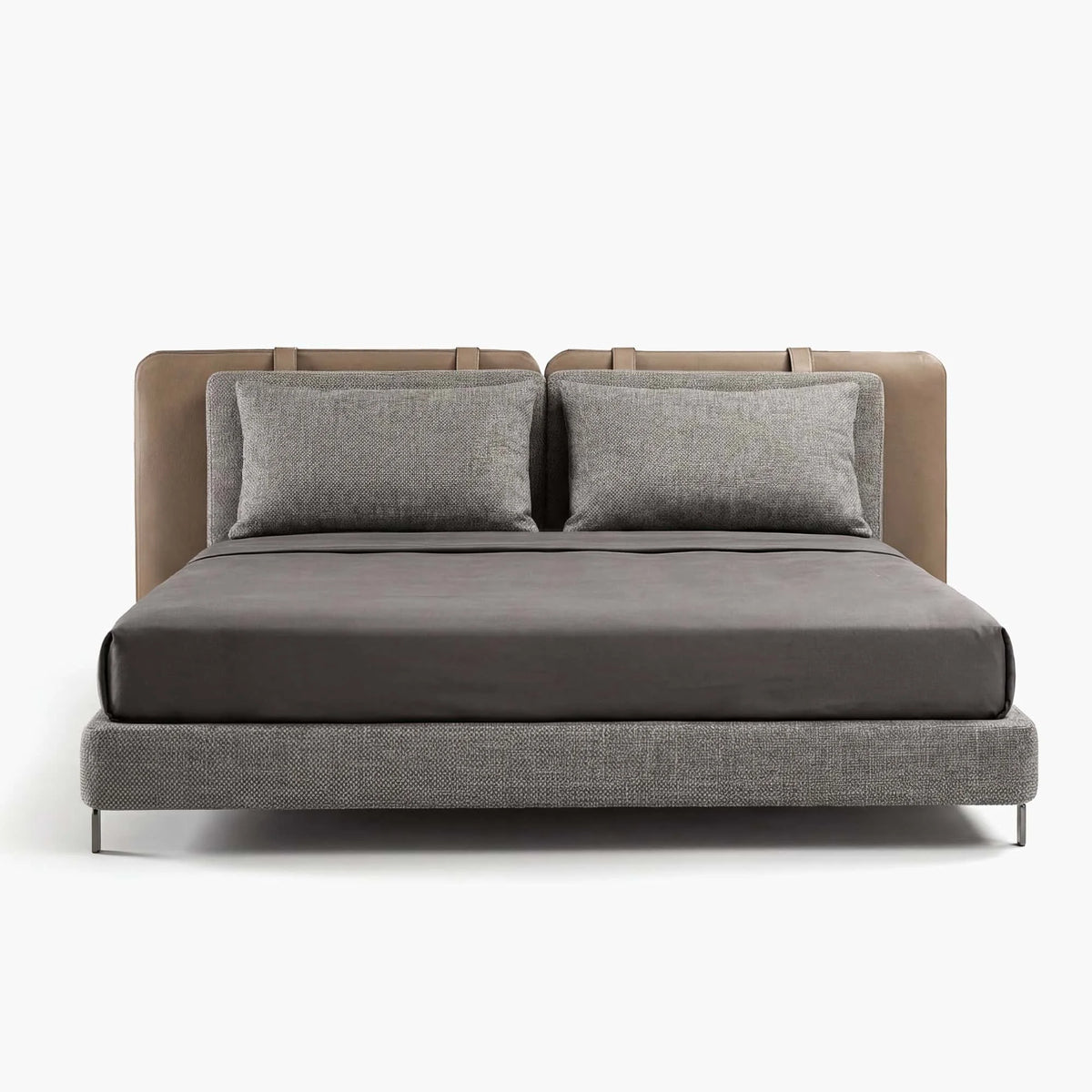 Talin 11 Saddle-Leather Bed Frame – front view