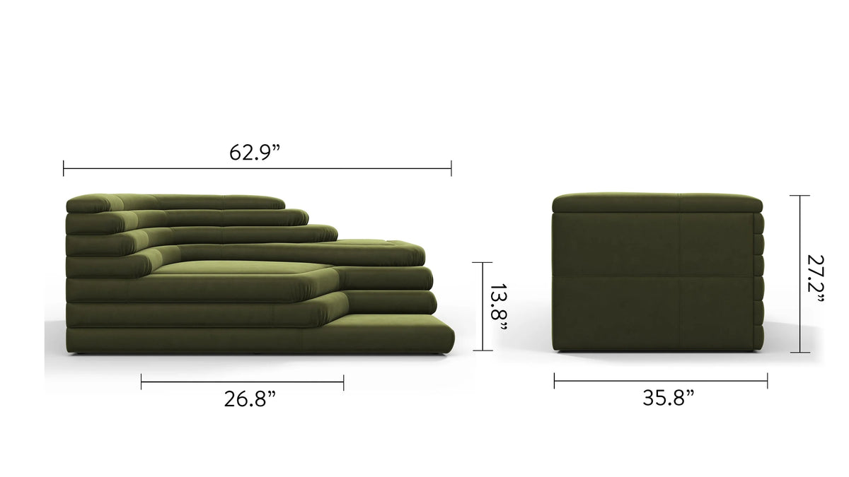 Terrace 73™ left-arm sofa | tiered upholstery - sectionals 73 | sectional module | madorne