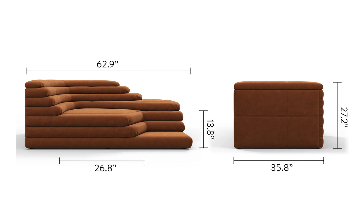 Terrace 73™ left-arm sofa | tiered upholstery - sectionals 73 | sectional module | madorne