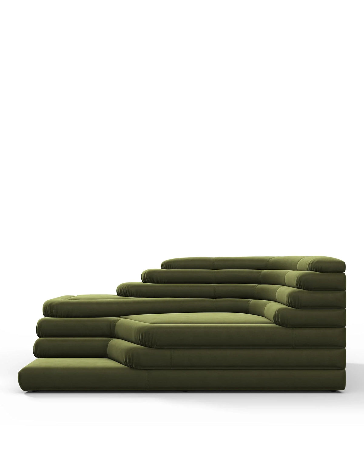Terrace 73™ right-arm sofa | tiered upholstery - thyme luxe velvet - sectionals 73 | sectional module | madorne