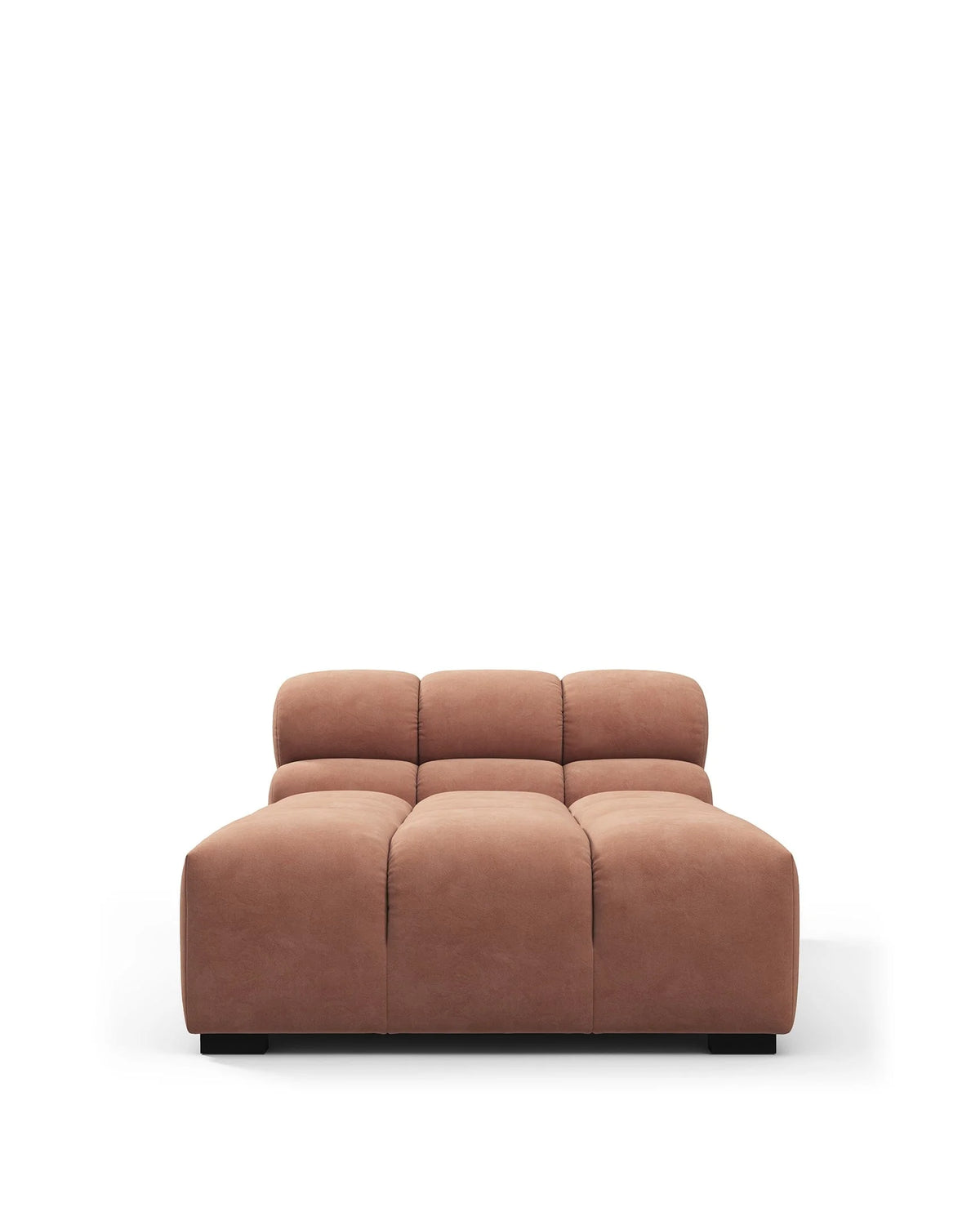 Tuft 05™ armless chaise | channel tufting - mocha mousse vegan suede - modules 05 | designer modular sofa element