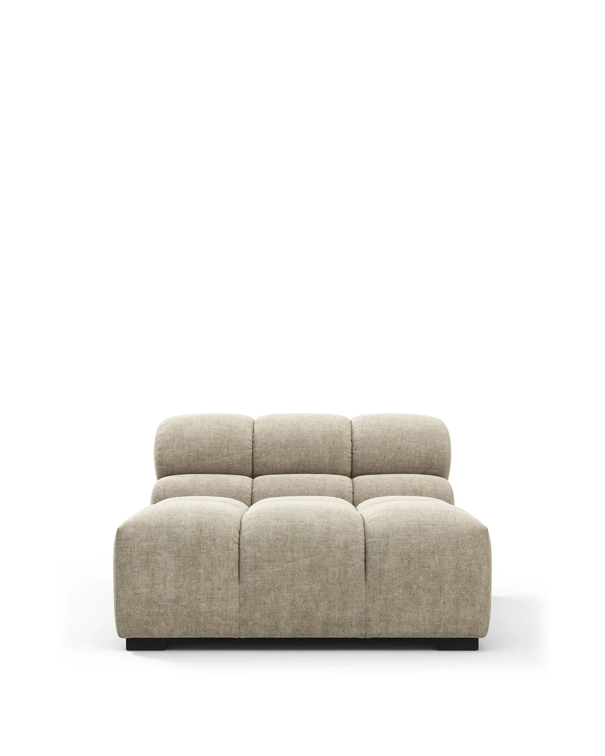 Tuft 05™ armless module | channel tufting - beige gray chenille - modules 05 | designer modular sofa element | madorne