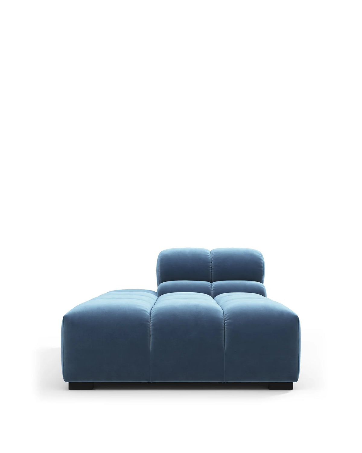 Tuft 05™ left chaise module | channel tufting - aegean blue velvet / modules 05 | modular sofa element | madorne