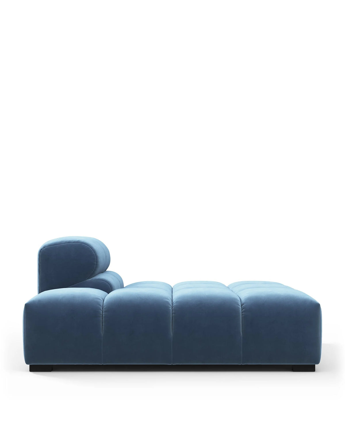 Tuft 05™ left chaise module | channel tufting - aegean blue velvet / modules 05 | modular sofa element | madorne