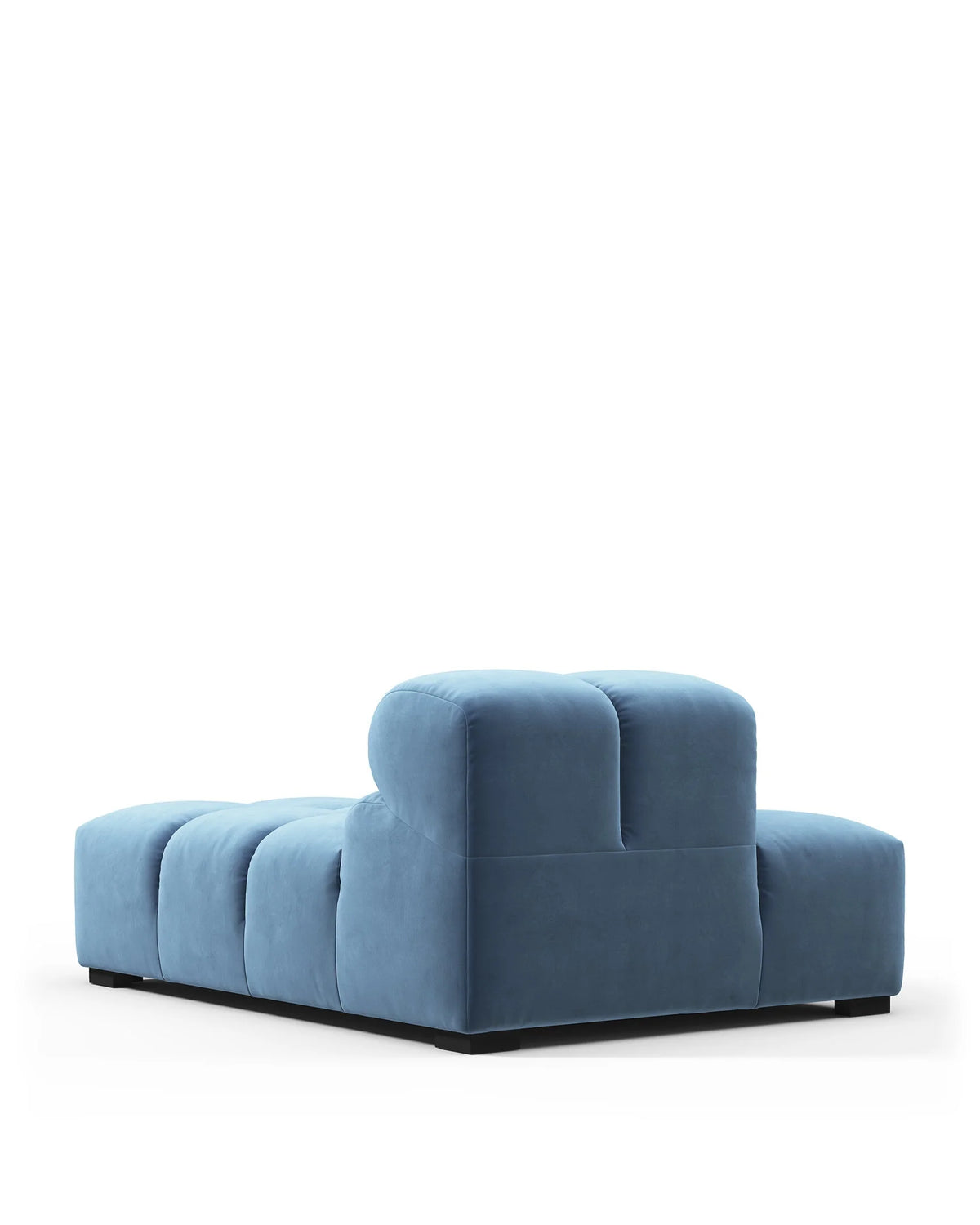 Tuft 05™ left chaise module | channel tufting - aegean blue velvet / modules 05 | modular sofa element | madorne