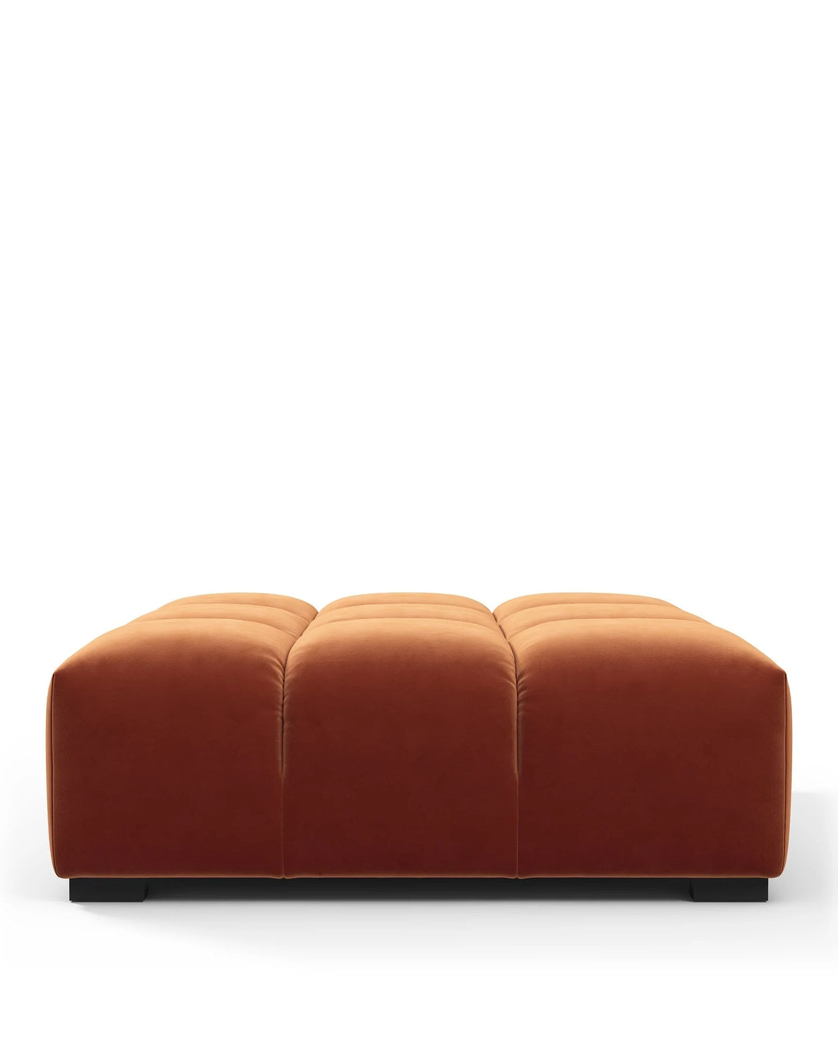 Tuft 05™ ottoman | deep channel tufting - spice velvet - stools & ottomans 05 | sculptural designer | madorne