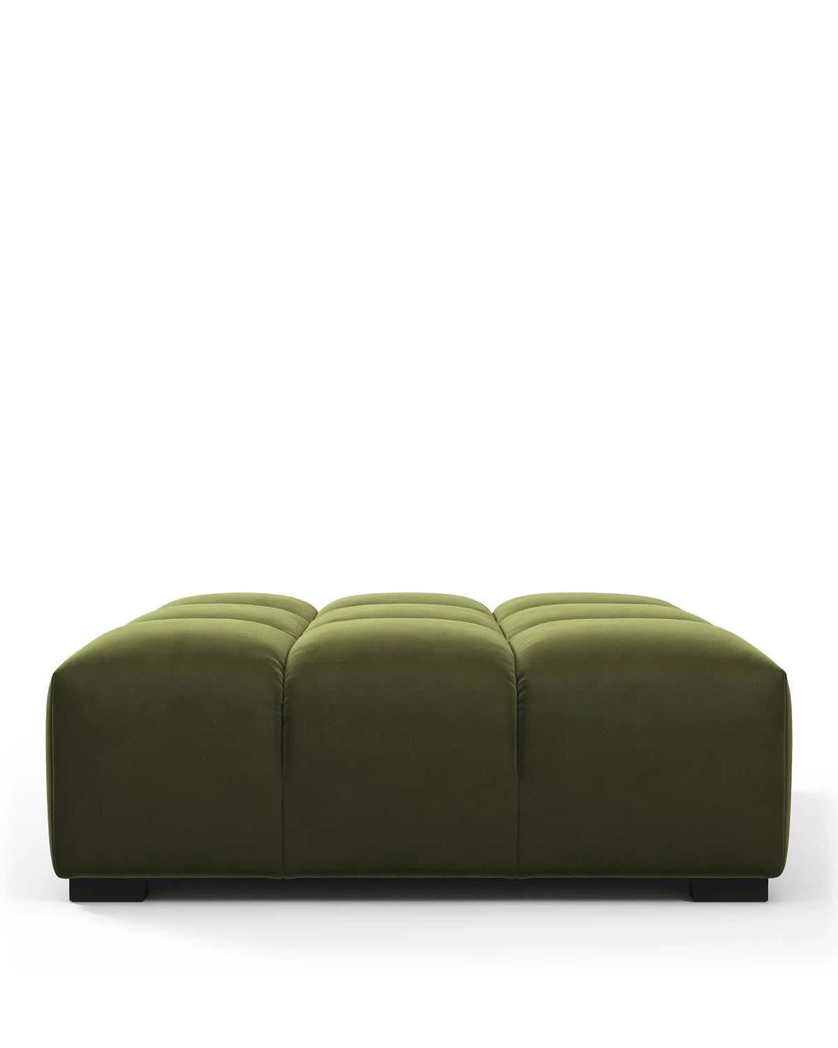 Tuft 05™ ottoman | deep channel tufting - thyme luxe velvet - stools & ottomans 05 | sculptural designer | madorne