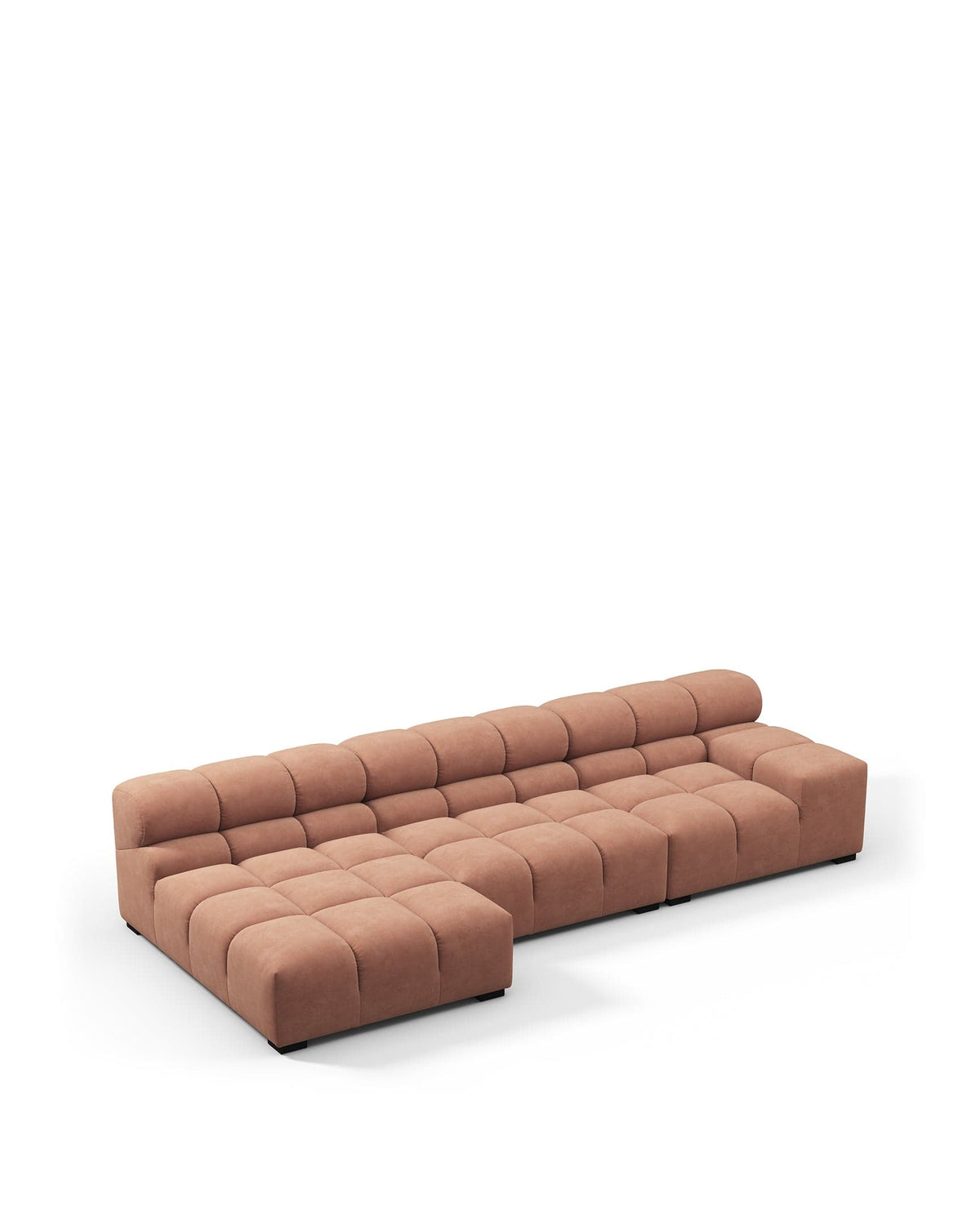 Tuft 05™ small left-chaise sectional | mocha suede - mousse vegan / left chaise - sectionals 05 | sofa | madorne