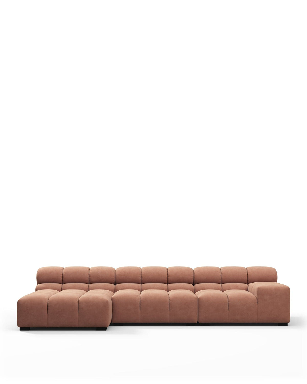 Tuft 05™ small left-chaise sectional | mocha suede - mousse vegan / left chaise - sectionals 05 | sofa | madorne