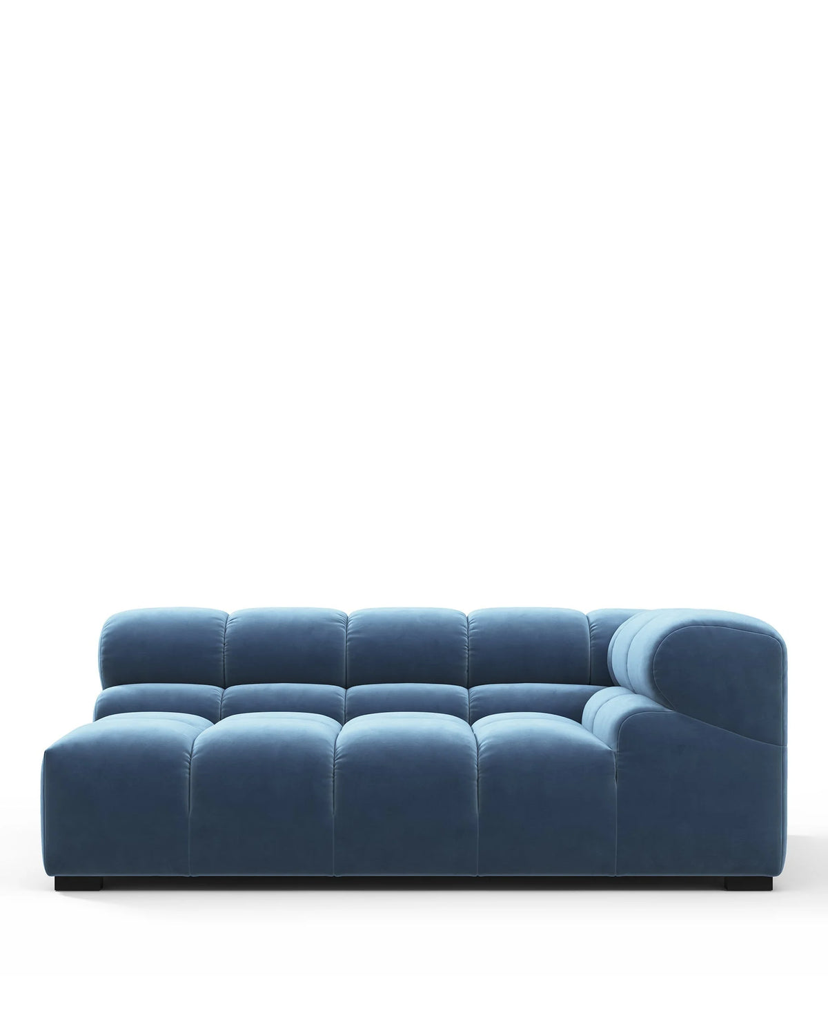 Tuft 05™ xl right-corner module | channel tufting - aegean blue velvet / right corner - modules 05 | modular sofa